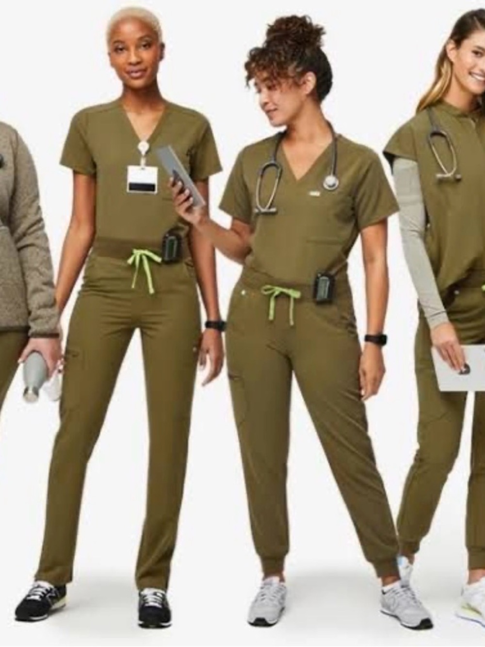 Figs LIMITED EDITION Martini Olive Green Medical Scrub Pants & Top Set